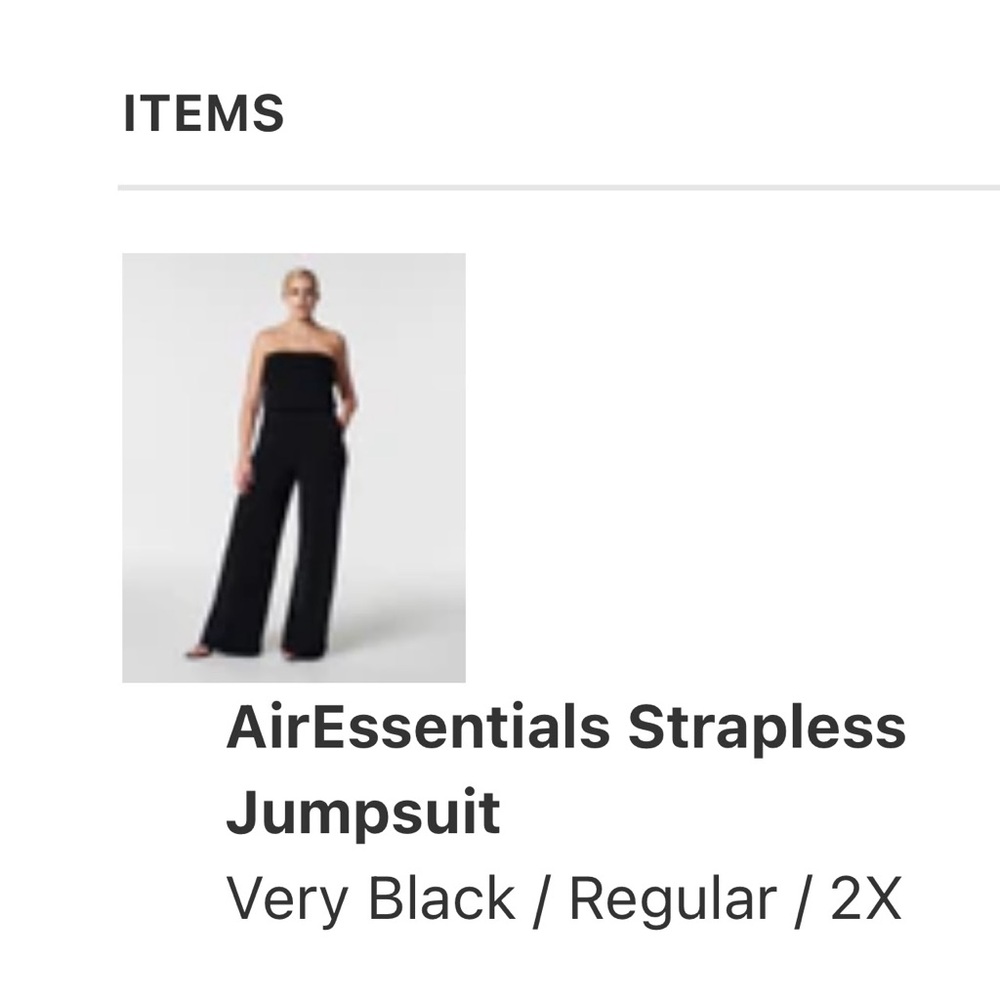 Spanx Air Essentials Black Strapless Jumpsuit - L… - image 2